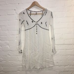 White and Black Ebroidered Dress